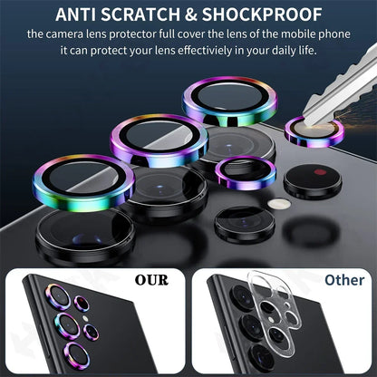Camera Lens Protetor For Samsung S25 S24 ultra S24 S23 S22 ultra Case Tempered Glass Film Titanium Alloy Ring Phone Accessories
