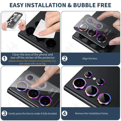 Camera Lens Protetor For Samsung S25 S24 ultra S24 S23 S22 ultra Case Tempered Glass Film Titanium Alloy Ring Phone Accessories