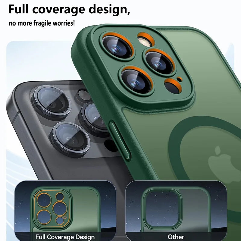 Luxury Frosted Magnetic Phone Case – Proteção e Estilo Premium para iPhone 11  ao 17