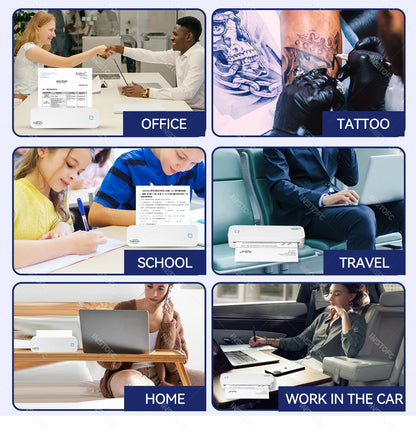 Portable A4 Thermal Printer – Impressora Portátil Bluetooth Multifuncional