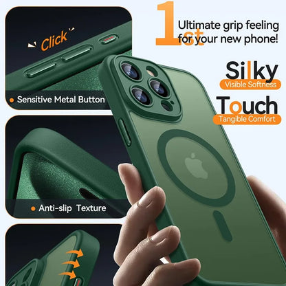 Luxury Frosted Magnetic Phone Case – Proteção e Estilo Premium para iPhone 11  ao 17