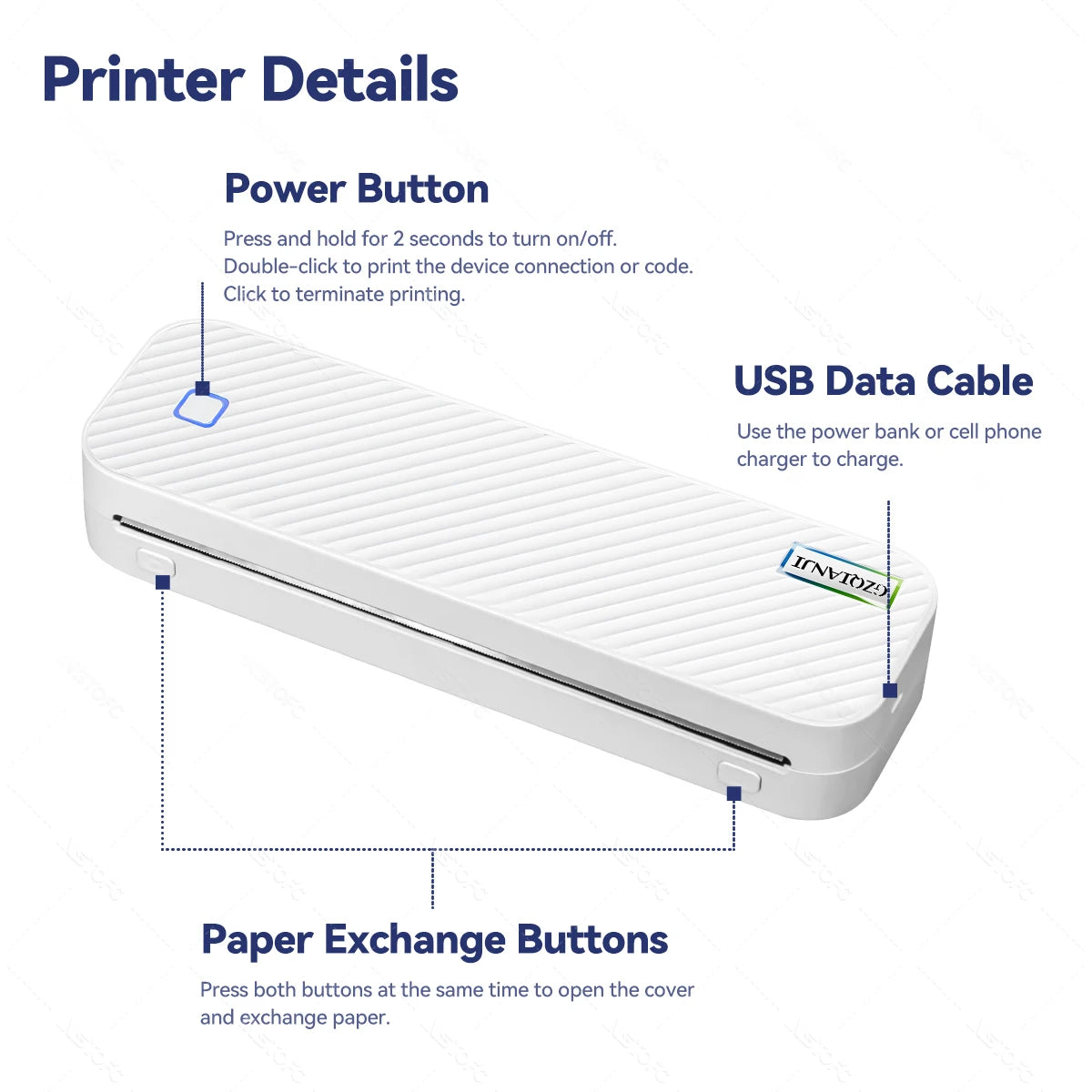 Portable A4 Thermal Printer – Impressora Portátil Bluetooth Multifuncional